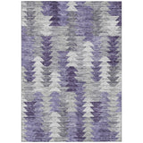 8' X 10' Purple Lavender And Gray Geometric Washable Indoor Outdoor Area Rug