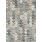 8' X 10' Taupe Beige And Tan Geometric Washable Indoor Outdoor Area Rug