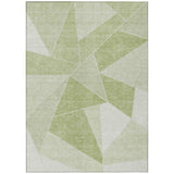 3' X 5' Artichoke Green Mint Green And Sage Geometric Washable Indoor Outdoor Area Rug