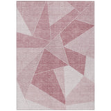 3' X 5' Blush Pink And Ivory Geometric Washable Indoor Outdoor Area Rug