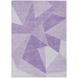 3' X 5' Lilac And Purple Geometric Washable Indoor Outdoor Area Rug