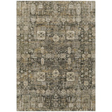 8' X 10' Coffee And Beige Oriental Washable Indoor Outdoor Area Rug