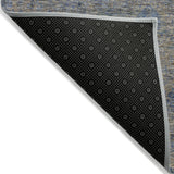 5' X 8' Khaki And Denim Blue Oriental Washable Indoor Outdoor Area Rug