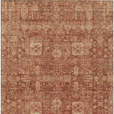 8' X 10' Orange Copper And Terra Cotta Oriental Washable Indoor Outdoor Area Rug
