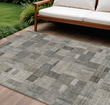 8' X 10' Taupe Beige And Gray Geometric Washable Indoor Outdoor Area Rug