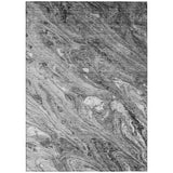 3' X 5' Gray Silver And Charcoal Abstract Washable Indoor Outdoor Area Rug
