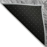 8' X 10' Gray Silver And Charcoal Abstract Washable Indoor Outdoor Area Rug