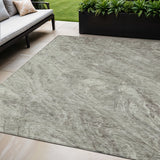 5' X 8' Taupe Beige And Tan Abstract Washable Indoor Outdoor Area Rug