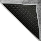 8' X 10' Gray Silver And Charcoal Abstract Washable Indoor Outdoor Area Rug