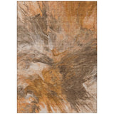 3' X 5' Orange Copper And Terra Cotta Abstract Washable Indoor Outdoor Area Rug