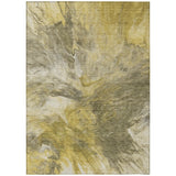 3' X 5' Taupe Beige And Ivory Abstract Washable Indoor Outdoor Area Rug