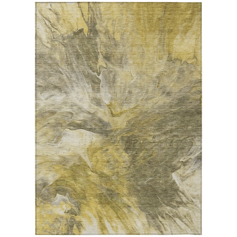 3' X 5' Taupe Beige And Ivory Abstract Washable Indoor Outdoor Area Rug
