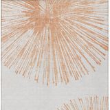 8' X 10' Salmon And Ivory Abstract Washable Indoor Outdoor Area Rug
