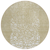 8' Beige Tan And Taupe Round Abstract Washable Indoor Outdoor Area Rug