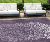 8' X 10' Eggplant Purple And Lilac Abstract Washable Indoor Outdoor Area Rug