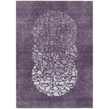 8' X 10' Eggplant Purple And Lilac Abstract Washable Indoor Outdoor Area Rug