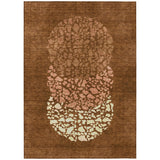 3' X 5' Orange Terra Cotta And Ivory Abstract Washable Indoor Outdoor Area Rug