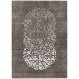 3' X 5' Taupe Brown And Ivory Abstract Washable Indoor Outdoor Area Rug