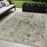 5' X 8' Taupe Beige And Gray Abstract Washable Indoor Outdoor Area Rug