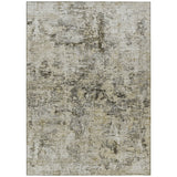 5' X 8' Taupe Beige And Gray Abstract Washable Indoor Outdoor Area Rug