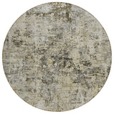 8' Taupe Beige And Gray Round Abstract Washable Indoor Outdoor Area Rug
