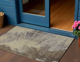 3' X 5' Brown Tan And Beige Abstract Washable Indoor Outdoor Area Rug