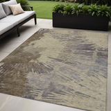 5' X 8' Brown Tan And Beige Abstract Washable Indoor Outdoor Area Rug