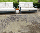 8' X 10' Brown Tan And Beige Abstract Washable Indoor Outdoor Area Rug