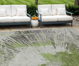 8' X 10' Olive Green Artichoke Green And Fern Green Abstract Washable Indoor Outdoor Area Rug