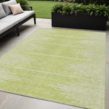 5' X 8' Artichoke Green And Ivory Abstract Washable Indoor Outdoor Area Rug