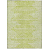8' X 10' Artichoke Green And Ivory Abstract Washable Indoor Outdoor Area Rug
