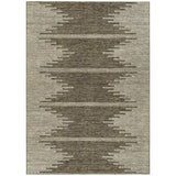 8' X 10' Coffee And Ivory Abstract Washable Indoor Outdoor Area Rug
