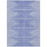 5' X 8' Denim Blue And Ivory Abstract Washable Indoor Outdoor Area Rug