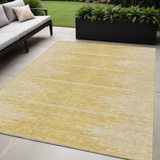 5' X 8' Gold And Ivory Abstract Washable Indoor Outdoor Area Rug