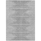 8' X 10' Gray And Ivory Abstract Washable Indoor Outdoor Area Rug