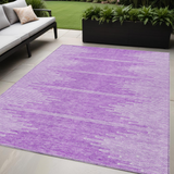 5' X 8' Lavender And Ivory Abstract Washable Indoor Outdoor Area Rug