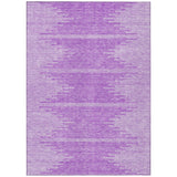 8' X 10' Lavender And Ivory Abstract Washable Indoor Outdoor Area Rug