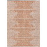 3' X 5' Salmon And Ivory Abstract Washable Indoor Outdoor Area Rug