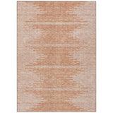 5' X 8' Salmon And Ivory Abstract Washable Indoor Outdoor Area Rug