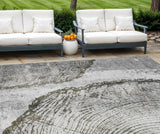 8' X 10' Gray Taupe And Silver Abstract Washable Indoor Outdoor Area Rug