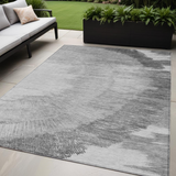 5' X 8' Gray Charcoal And Silver Abstract Washable Indoor Outdoor Area Rug