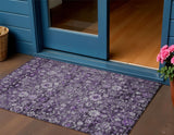 3' X 5' Purple Lilac And Lavender Oriental Washable Indoor Outdoor Area Rug