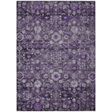 8' X 10' Purple Lilac And Lavender Oriental Washable Indoor Outdoor Area Rug