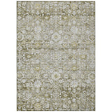 3' X 5' Taupe Beige And Gold Oriental Washable Indoor Outdoor Area Rug