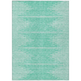 3' X 5' Aquamarine And Ivory Abstract Washable Indoor Outdoor Area Rug