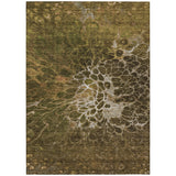 3' X 5' Chocolate And Gray Abstract Washable Indoor Outdoor Area Rug