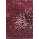 5' X 8' Merlot Blush And Gray Abstract Washable Indoor Outdoor Area Rug