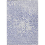 5' X 8' Lavender Ivory And Lilac Abstract Washable Indoor Outdoor Area Rug