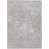 3' X 5' Taupe Beige And Ivory Abstract Washable Indoor Outdoor Area Rug