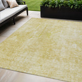 5' X 8' Gold Wheat And Ivory Abstract Washable Indoor Outdoor Area Rug